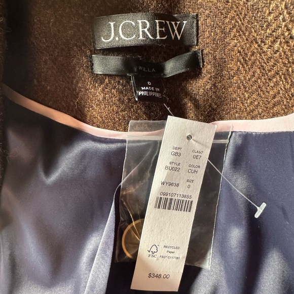 J. Crew Willa blazer in brown herringbone BU022 wool jacket - Picture 6 of 7